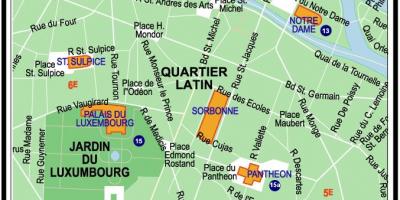 Mappa del Quartiere latino di Parigi