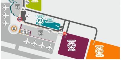 Mappa dell'aeroporto di Beauvais parcheggio