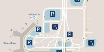 Mappa dell'aeroporto di Orly, parcheggio