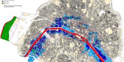 Mappa di Parigi alluvione
