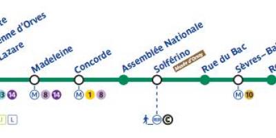 Mappa della metropolitana di Parigi sulla linea 12