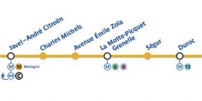 Mappa di Parigi, metropolitana linea 10