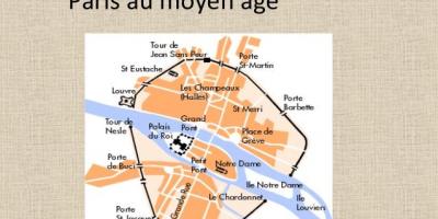 Mappa di Parigi nel Medioevo