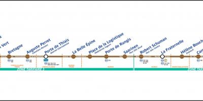 Mappa di Parigi Tram T7