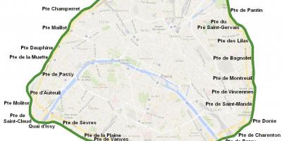 Mappa per porte nella Città di Parigi