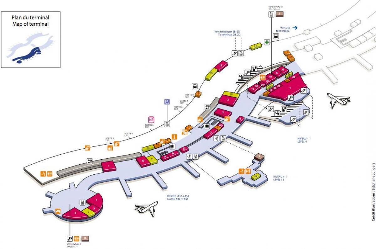 Mappa di aeroporto CDG terminal 2A