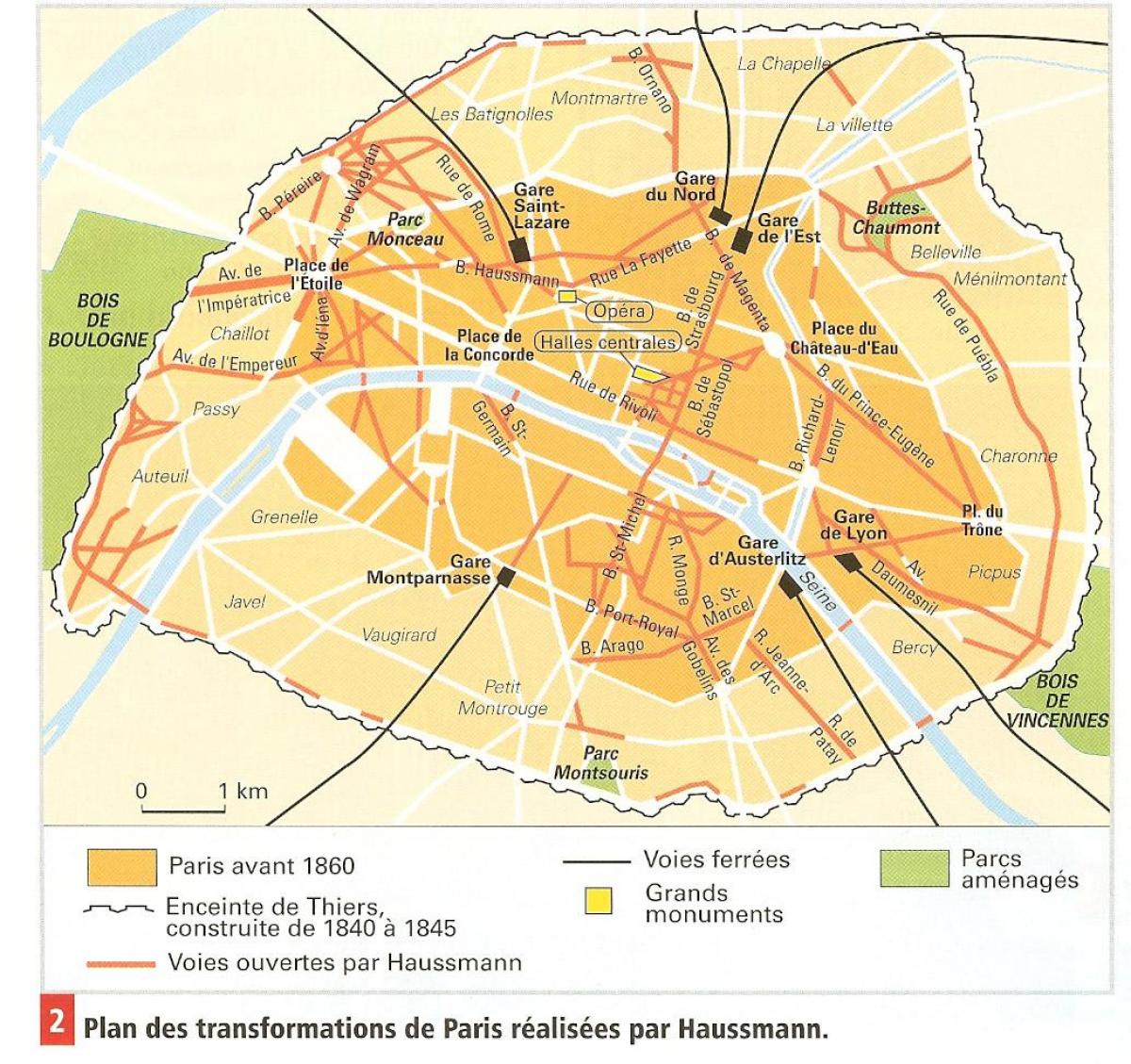 Mappa di Haussmann di Parigi