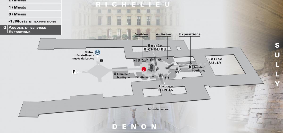 Mappa di Museo del Louvre, Il Livello -2