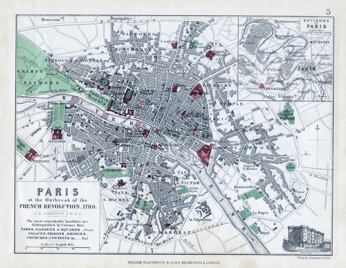 Mappa di Parigi, 1789