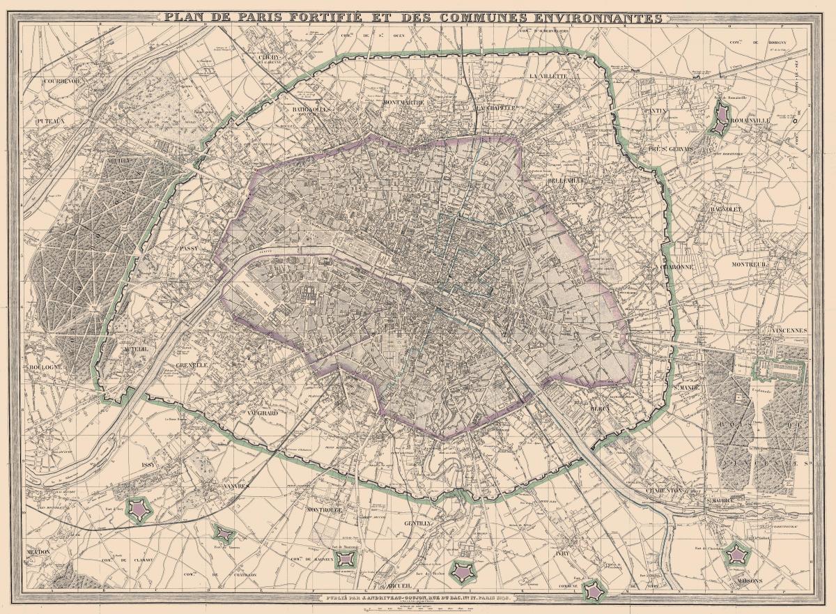 Mappa di Parigi, 1850