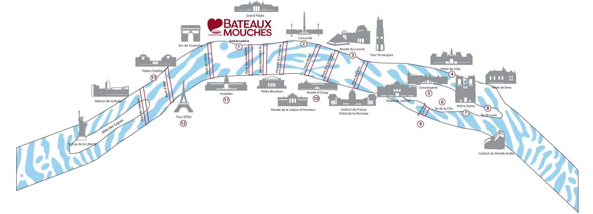 Mappa di Parigi fly barche