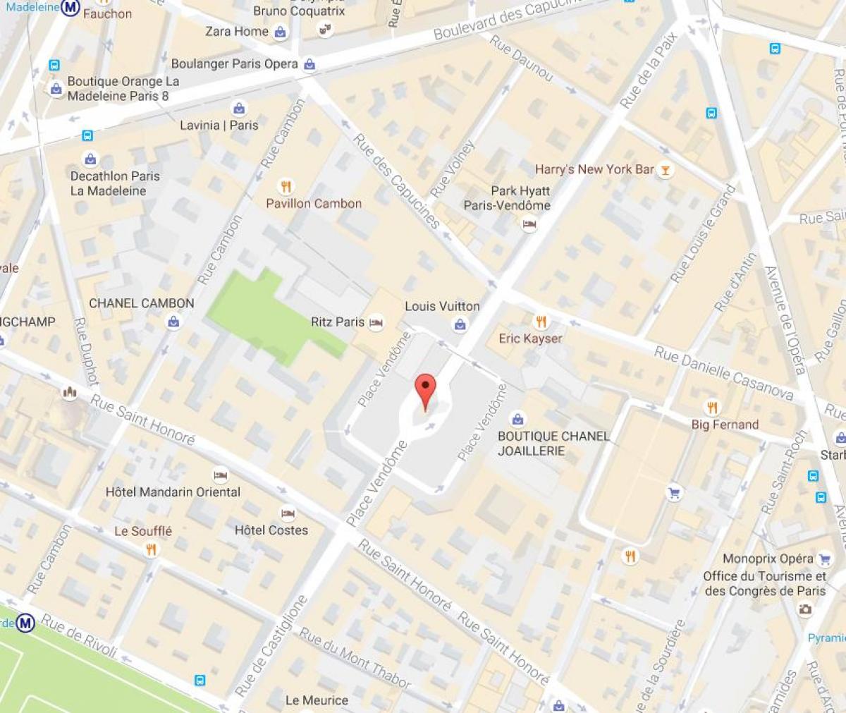 Mappa di Place Vendôme