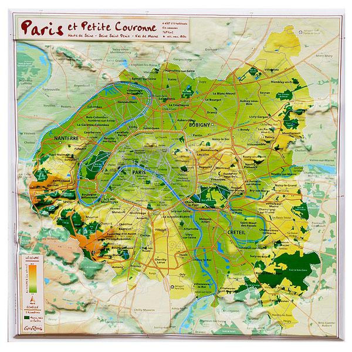 Mappa di sollievo di Parigi