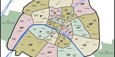 La mappa dei quartieri di Parigi