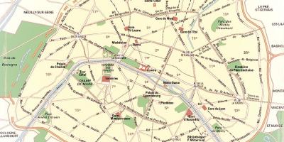 Mappa di Parigi Parchi