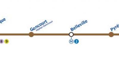 Mappa di Parigi, metropolitana linea 11